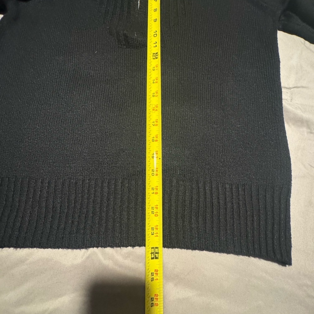 Black Women's Sweater with Ruffle Details - Picture 8 of 9
